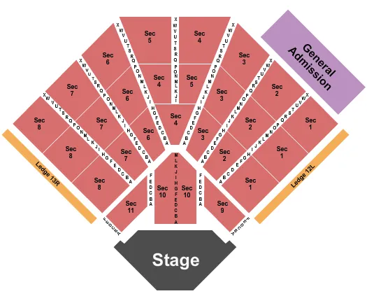 ENDSTAGE W GA Seating Map Seating Chart