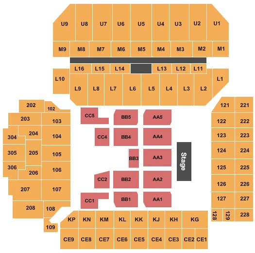 ELTON JOHN Seating Map Seating Chart
