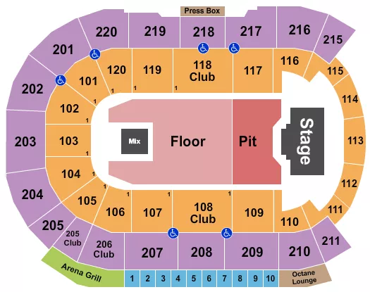 BILLY STRINGS Seating Map Seating Chart