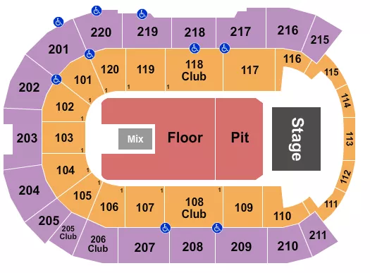 ENDSTAGE GA PIT Seating Map Seating Chart