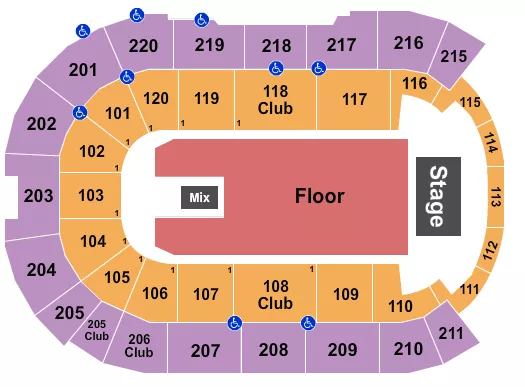 ENDSTAGE RESERVE FLOOR Seating Map Seating Chart