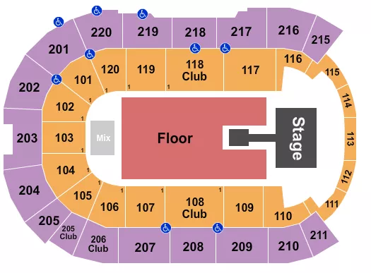 ENDSTAGE W CATWALK Seating Map Seating Chart