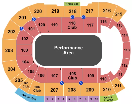 ENDUROCROSS Seating Map Seating Chart