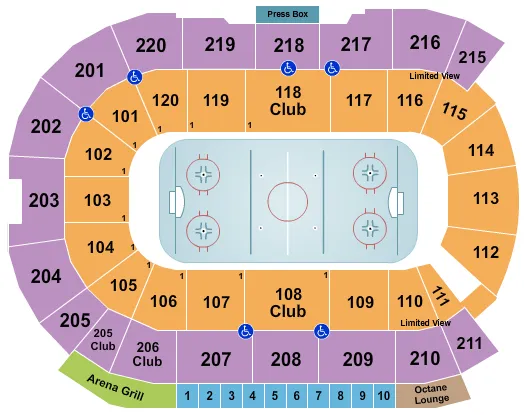 HOCKEY 1 Seating Map Seating Chart