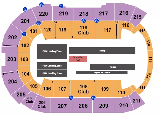 NITRO CIRCUS Seating Map Seating Chart