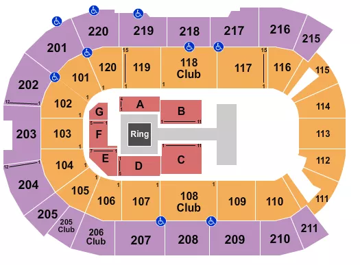 WRESTLING Seating Map Seating Chart
