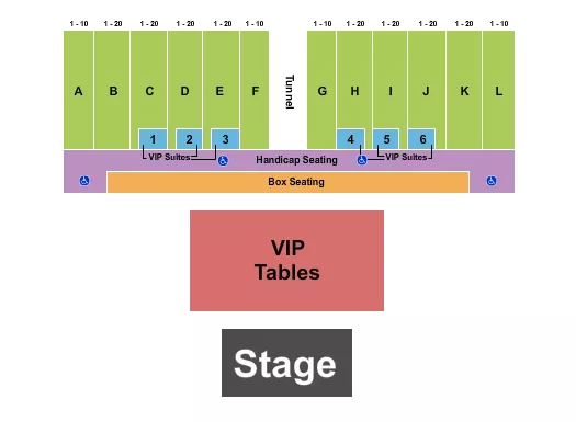 AV FAIR EVENT CENTER ENDSTAGE TABLES Seating Map Seating Chart