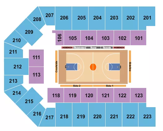 BASKETBALL GLOBETROTTERS Seating Map Seating Chart