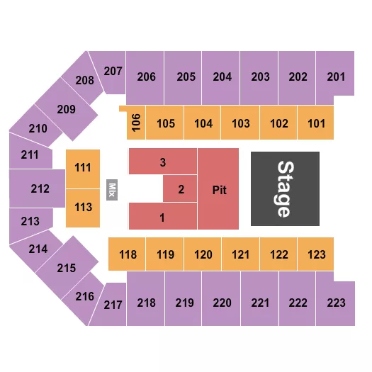 ENDSTAGE PIT Seating Map Seating Chart