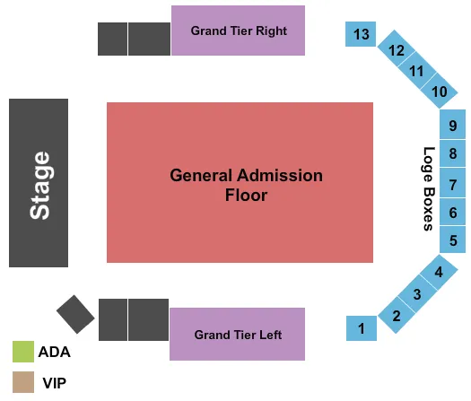 AWOLNATION 2 Seating Map Seating Chart