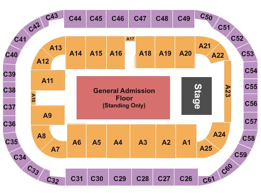ENDSTAGE GA FLR Seating Map Seating Chart