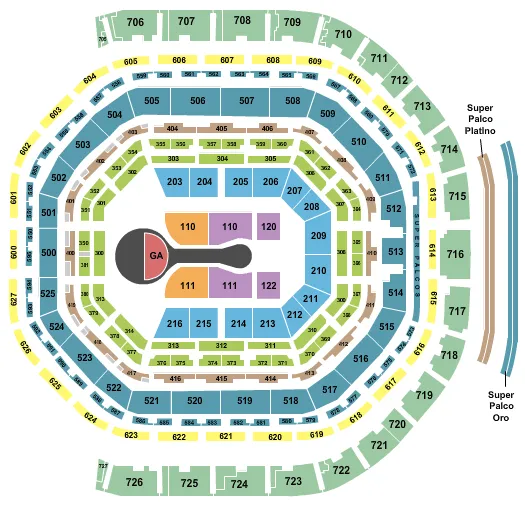 MICHAEL BUBLE Seating Map Seating Chart