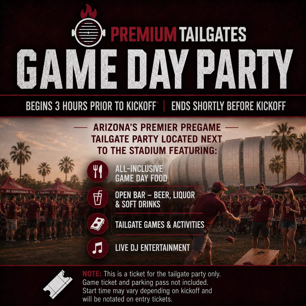 PREMIUM TAILGATE TENT GLENDALE PREMIUM TAILGATE Seating Map Seating Chart