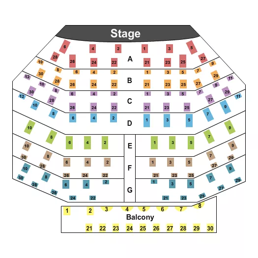 END STAGE Seating Map Seating Chart