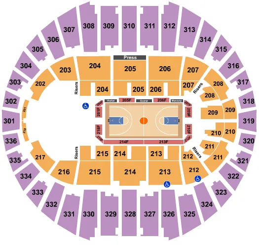 BASKETBALL Seating Map Seating Chart