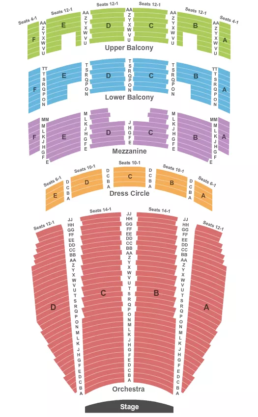END STAGE Seating Map Seating Chart