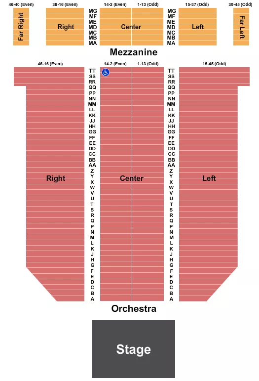 END STAGE Seating Map Seating Chart