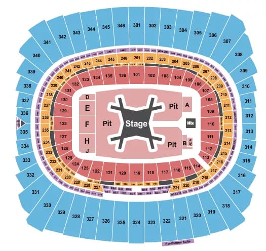 LUKE COMBS Seating Map Seating Chart