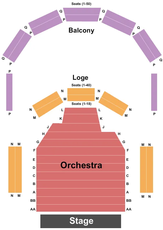 END STAGE Seating Map Seating Chart