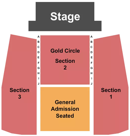 GOLD CIRCLE SEATED GA Seating Map Seating Chart