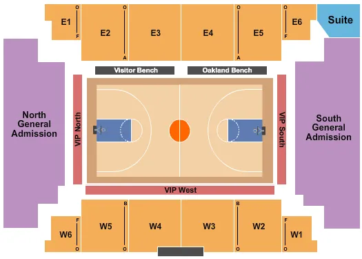 OU CREDIT UNION ORENA BASKETBALL Seating Map Seating Chart