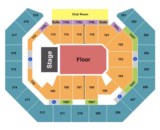 ENDSTAGE GA FLOOR Seating Map Seating Chart