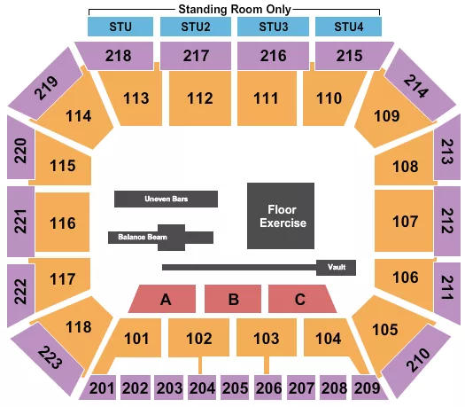 GYMNASTICS Seating Map Seating Chart