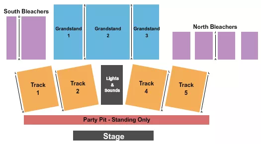 AUGLAIZE COUNTY FAIR GRANDSTAND ENDSTAGE Seating Map Seating Chart