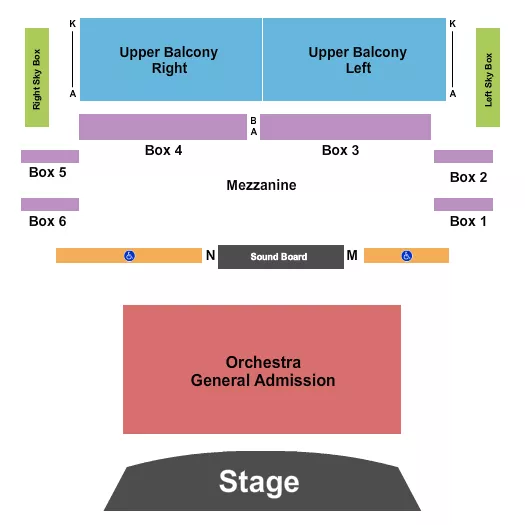 AVALON THEATRE MD ENDSTAGE GA Seating Map Seating Chart