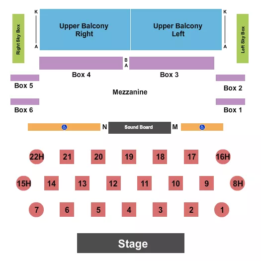 AVALON THEATRE MD TABLES Seating Map Seating Chart
