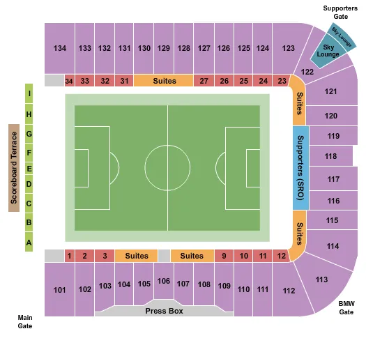 SOCCER Seating Map Seating Chart