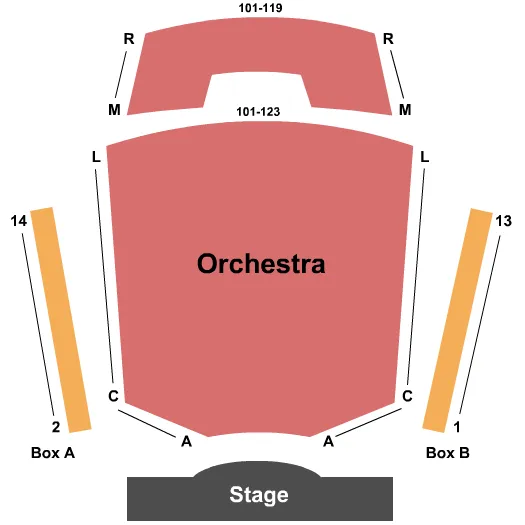 AVENTURA ARTS CULTURAL CENTER AVENTURA END STAGE Seating Map Seating Chart