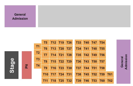 ENDSTAGE TABLES W PIT Seating Map Seating Chart