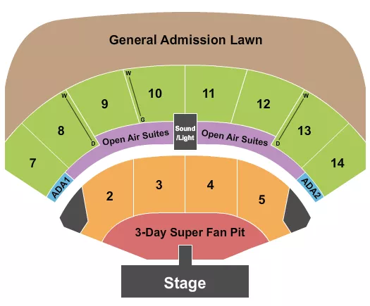 COUNTRY STAMPEDE Seating Map Seating Chart