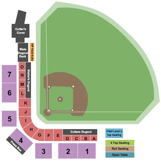 BASEBALL Seating Map Seating Chart