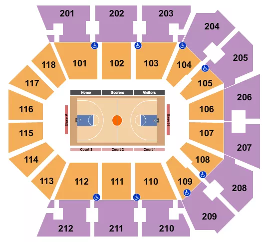 BASKETBALL RSVD Seating Map Seating Chart