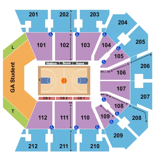 BASKETBALL Seating Map Seating Chart