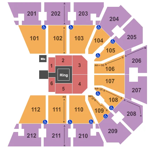 WWE Seating Map Seating Chart