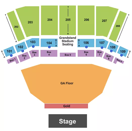 BECU LIVE AT NORTHERN QUEST RESORT CASINO ENDSTAGE GA GOLD FLOOR Seating Map Seating Chart