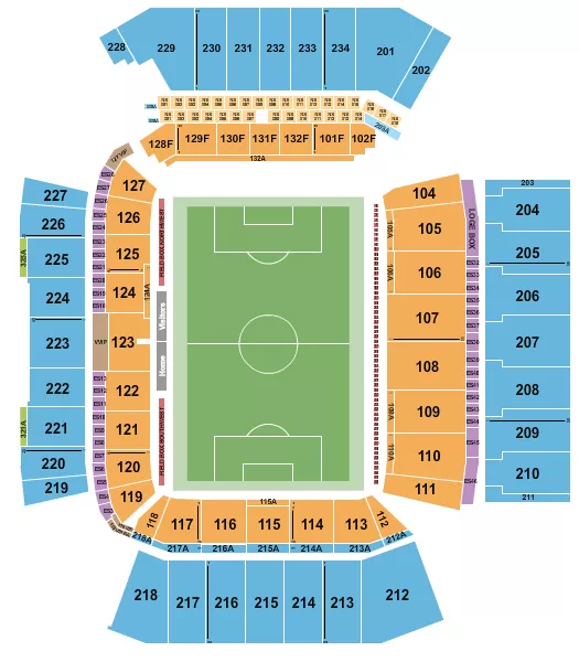 SOCCER LEGENDS Seating Map Seating Chart