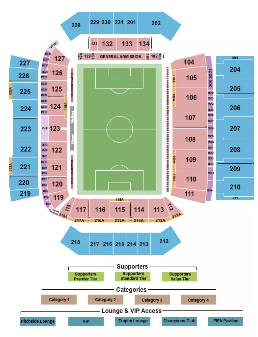 SOCCER WC CATEGORY 3 Seating Map Seating Chart
