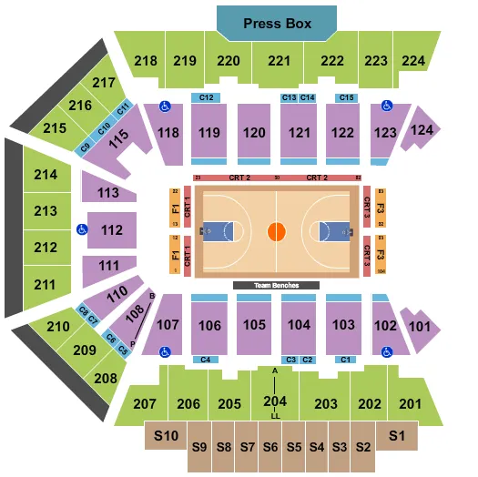 BMO CENTER ROCKFORD BASKETBALL GLOBETROTTERS Seating Map Seating Chart