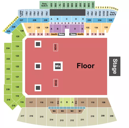 ENDSTAGE GA FLOOR Seating Map Seating Chart