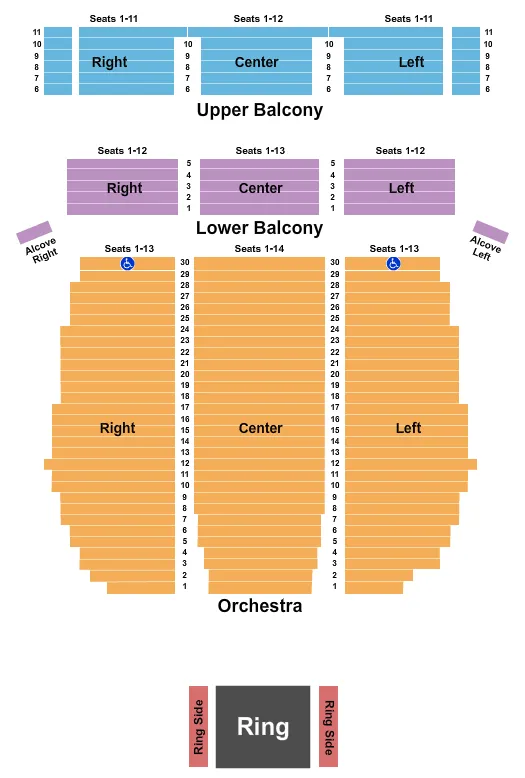 FIGHTS AT THE FOX Seating Map Seating Chart