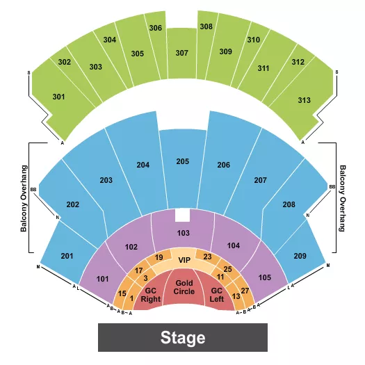 ENDSTAGE GOLD CIRCLE 3 Seating Map Seating Chart