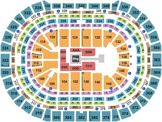 WWE Seating Map Seating Chart