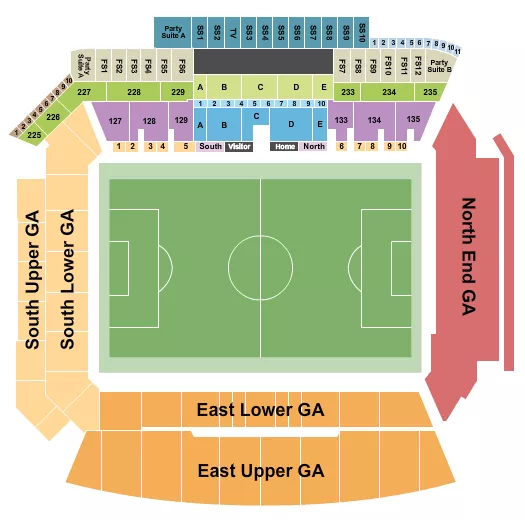 SOCCER GA Seating Map Seating Chart