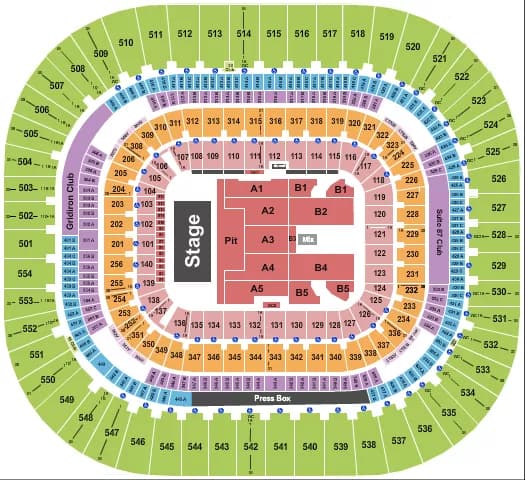 CHRIS STAPLETON Seating Map Seating Chart