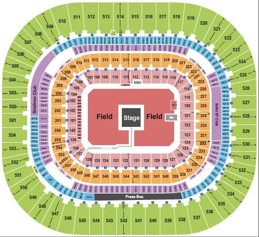 ZACH BRYAN Seating Map Seating Chart