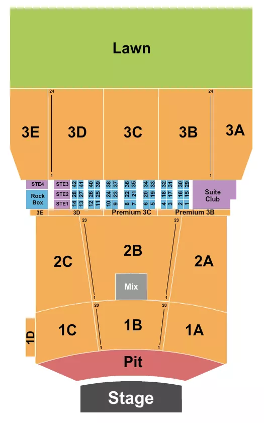 ENDSTAGE PIT 2 Seating Map Seating Chart